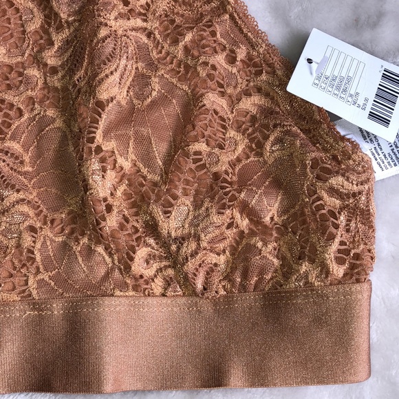 Out From Under - Urban Outfitters Lace Halter Bralette - - Carmel/Rust/Neutral M - Picture 4 of 6